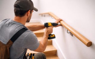 bricoleur-fixant-main-courante-escalier