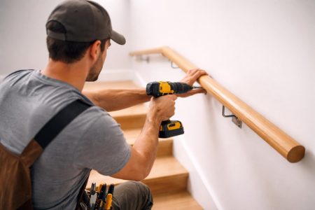 bricoleur-fixant-main-courante-escalier