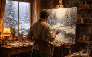 artiste-peintre-toile-atelier-hiver