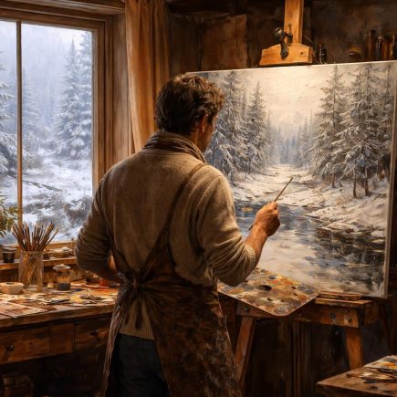 artiste-peintre-toile-atelier-hiver