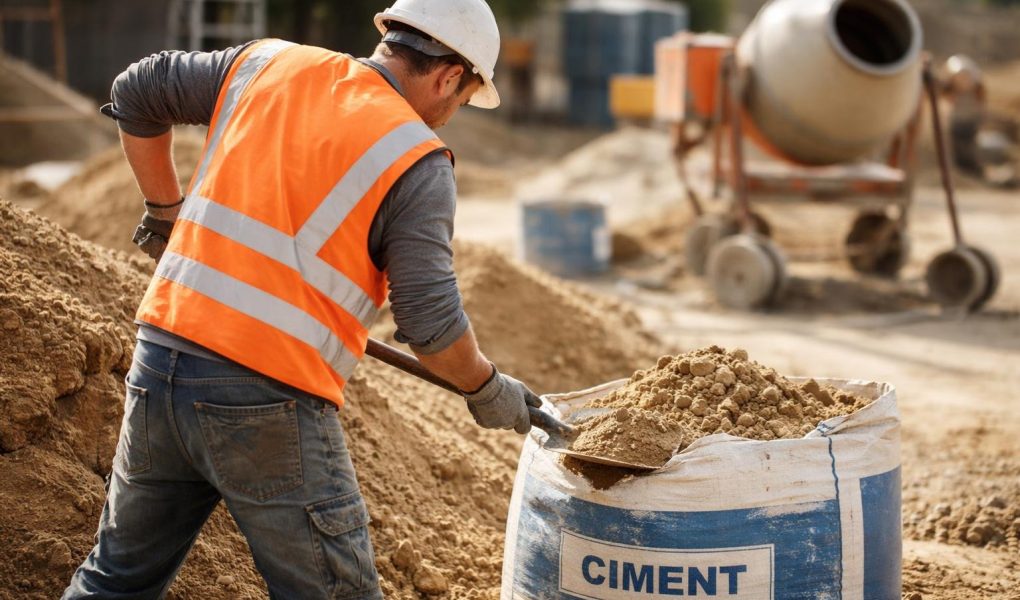 ouvrier-chantier-sable-ciment-outils