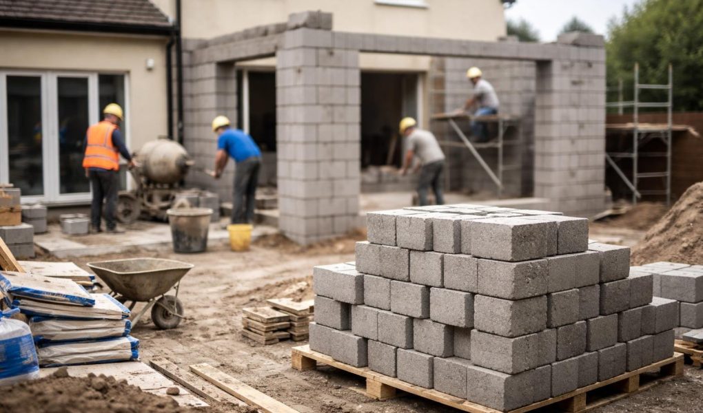 chantier-extension-maison-parpaings-ouvriers