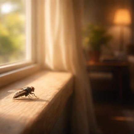 mouche-fenetre-ensoleillee-arriere-plan-flou