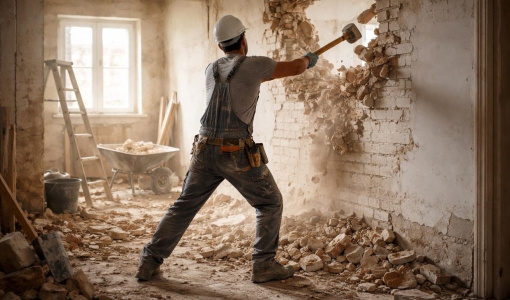 macon-casser-mur-debris-chantier
