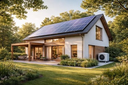 maison-moderne-panneaux-solaires-jardin