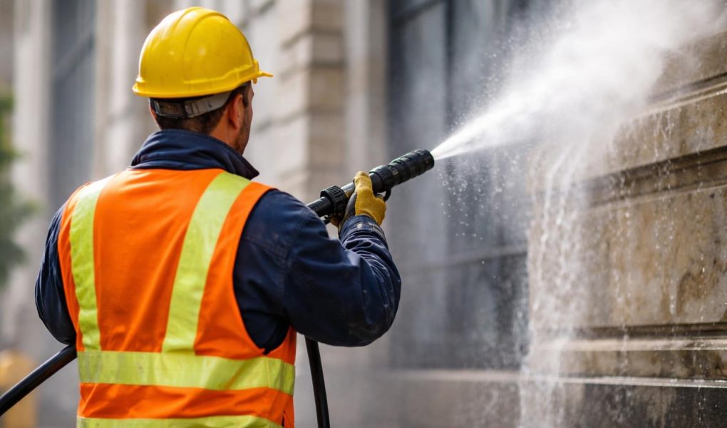 travailleur-securite-jet-eau-facade