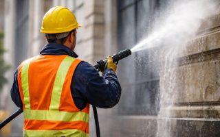 travailleur-securite-jet-eau-facade