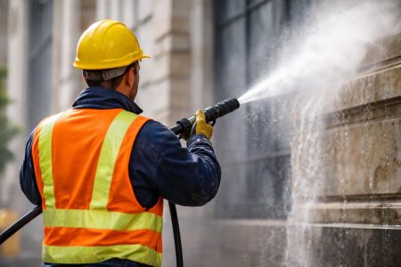travailleur-securite-jet-eau-facade
