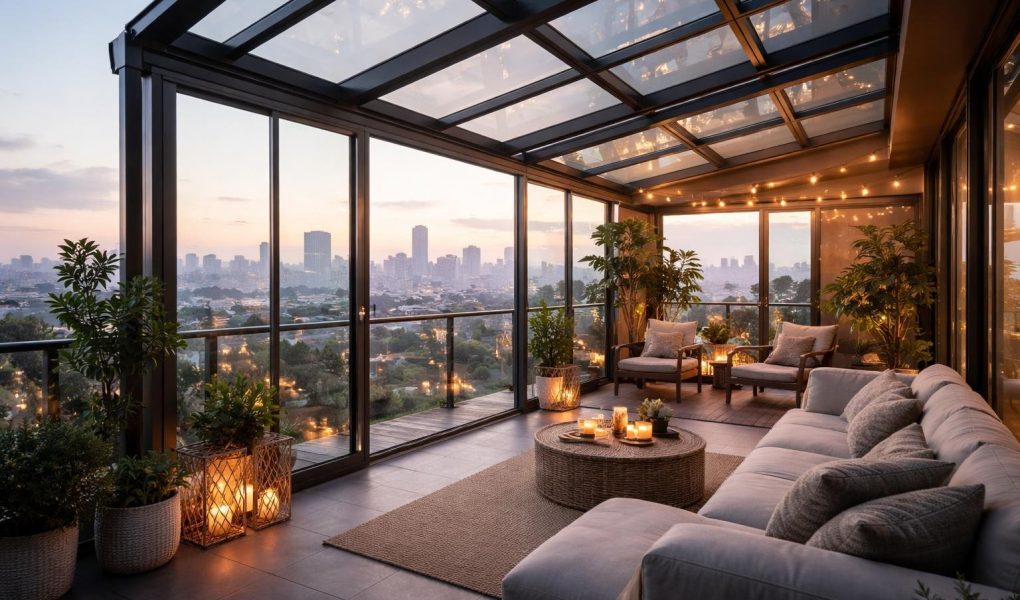 veranda-verre-acier-vue-ville