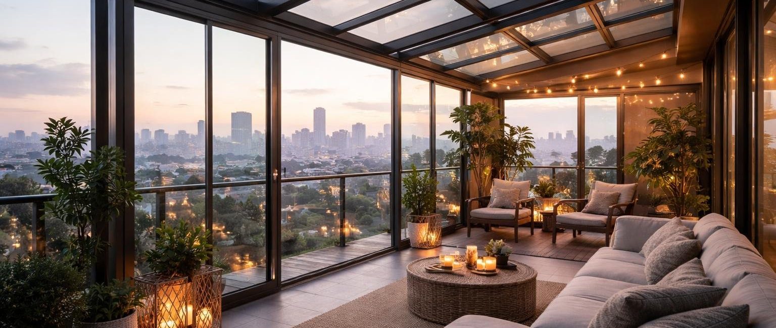 veranda-verre-acier-vue-ville