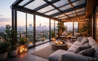 veranda-verre-acier-vue-ville