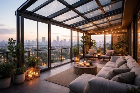 veranda-verre-acier-vue-ville